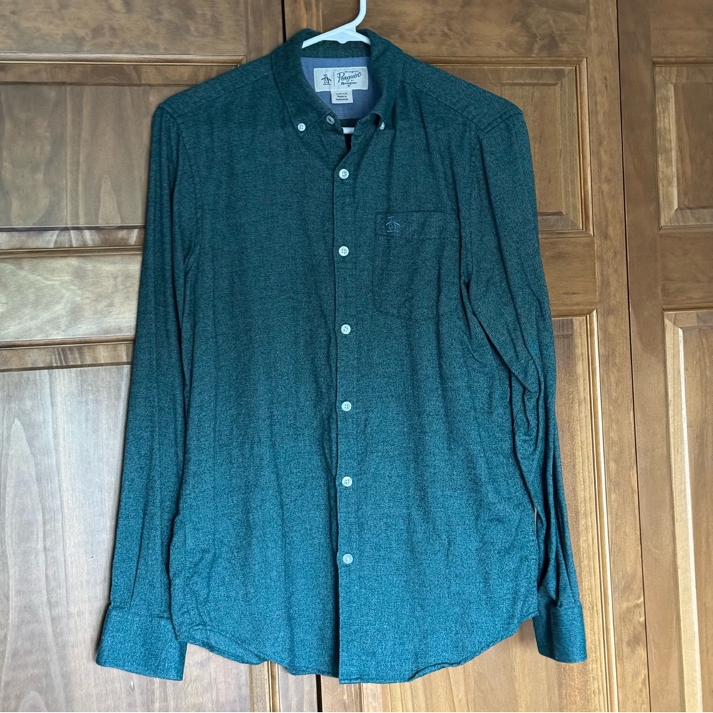 Original Penguin Men's Teal Button Down Shirt
